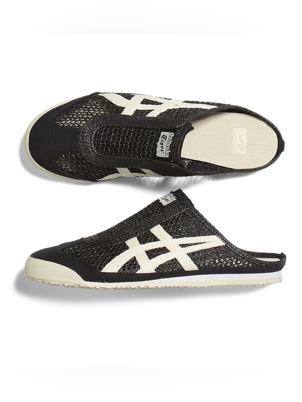 Onitsuka Tiger by Asics Black & White Slip-On Mexico 66 Sabot Sneakers - 11.5